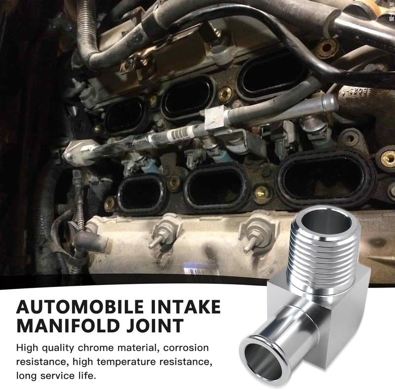 Vicue New 90 Degree Chromed Aluminum Intake Manifold Fitting Right Angle 5/8" Hose to 1/2" NPT Heater #4530 by - Image 3